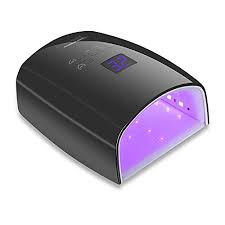Photo 1 of 48W Cordless LED Gel Nail Lamp,Professional Curing Lamp For Fingernail and Toenail,Rechargeable Nail Dryer for Home and Salon (Black) 2 count--one turns on 