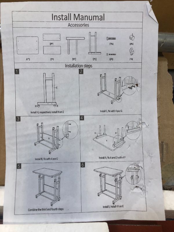 Photo 2 of adjustable home office table dark red