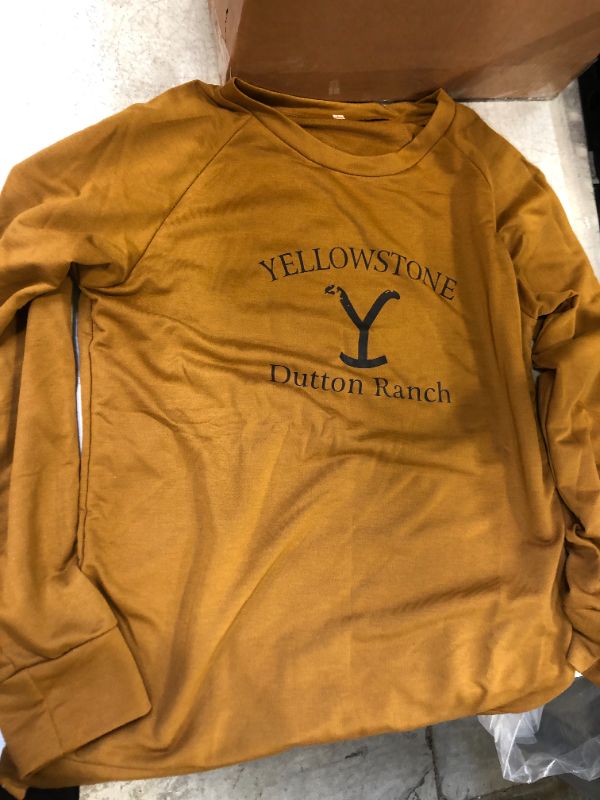 Photo 1 of womens long sleeve color mustard yellow size extra large 