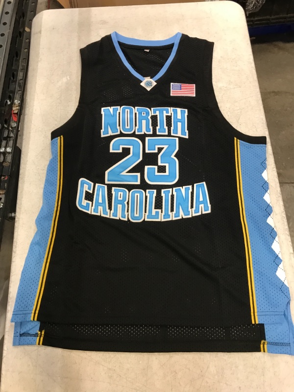 Photo 1 of Generic Michael Jordan North Carolina Blue and Black Jersey. Large