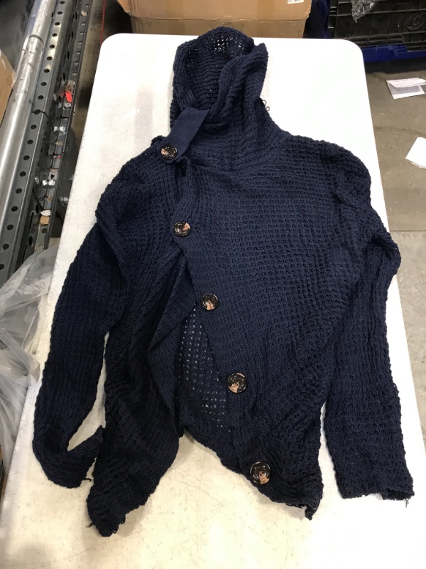 Photo 1 of Generic Blue Knitted Sweater with hood. XXL