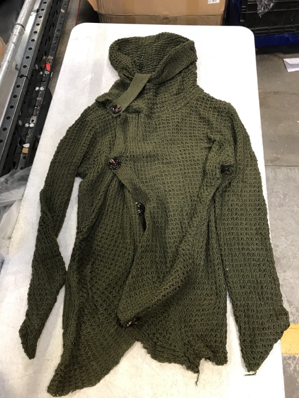 Photo 1 of Generic Green Knitted Sweater with Hood. XL