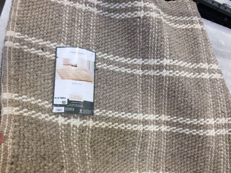 Photo 3 of 3'x5' Wool/Cotton Plaid Rug Neutral - Threshold™ designed with Studio McGee

