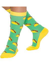 Photo 1 of Taco Print Wide Calf Compression Socks Funny Socks Size Large/Extra Large 5 count 