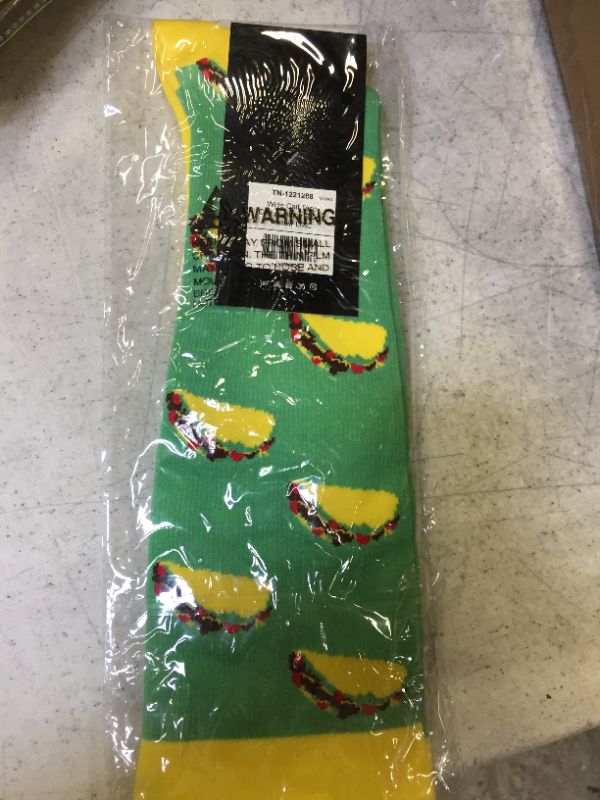 Photo 4 of Taco Print Wide Calf Compression Socks Funny Socks Size Large/Extra Large 5 count 