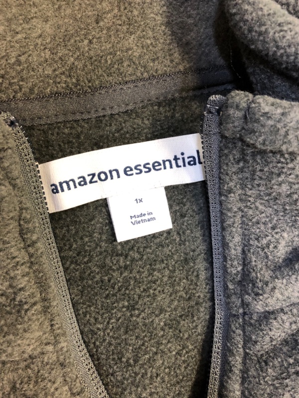 Photo 3 of Amazon Essentials Women's Plus Size Full-Zip Polar Fleece Jacket, Charcoal Heather, 1X
