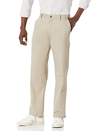 Photo 1 of Amazon Essentials Men's Classic-Fit Wrinkle-Resistant Flat-Front Chino Pant, Khaki, 36W X 30L
