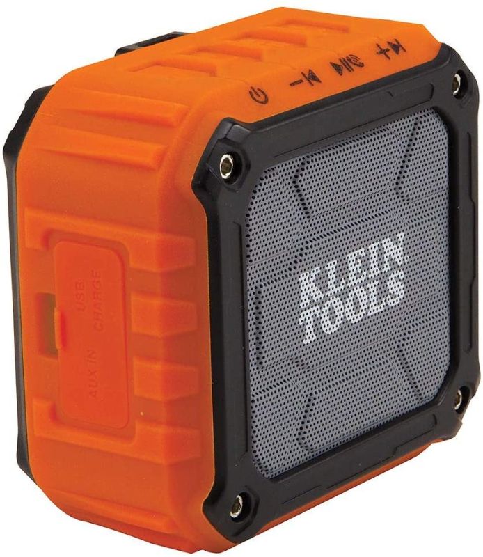 Photo 1 of Klein Tools AEPJS1 Bluetooth Speaker, Wireless Portable Jobsite Speaker Plays Audio and Answers Calls Hands Free, IPX5, Worksite Ready
