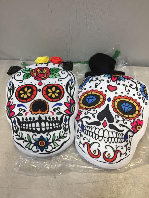 Photo 1 of DECORATIVE SKULL PILLOWS 2 PCS