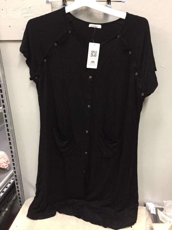 Photo 1 of EKOUAER WOMENS SHORT SLEEVE POCKET DRESS BLACK
SIZE XL