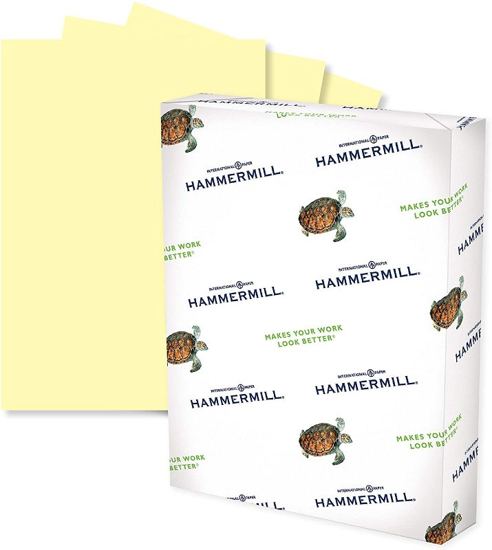 Photo 1 of 2 PACK ***MISSING UNKNOWN AMOUNT OF PAGES *** Hammermill Colored Paper, 20 lb Canary Printer Paper, 8.5 x 11-1 Ream (500 Sheets) - Made in the USA, Pastel Paper, 103341R, 1 Ream | 500 Sheets, Letter (8.5x11)
