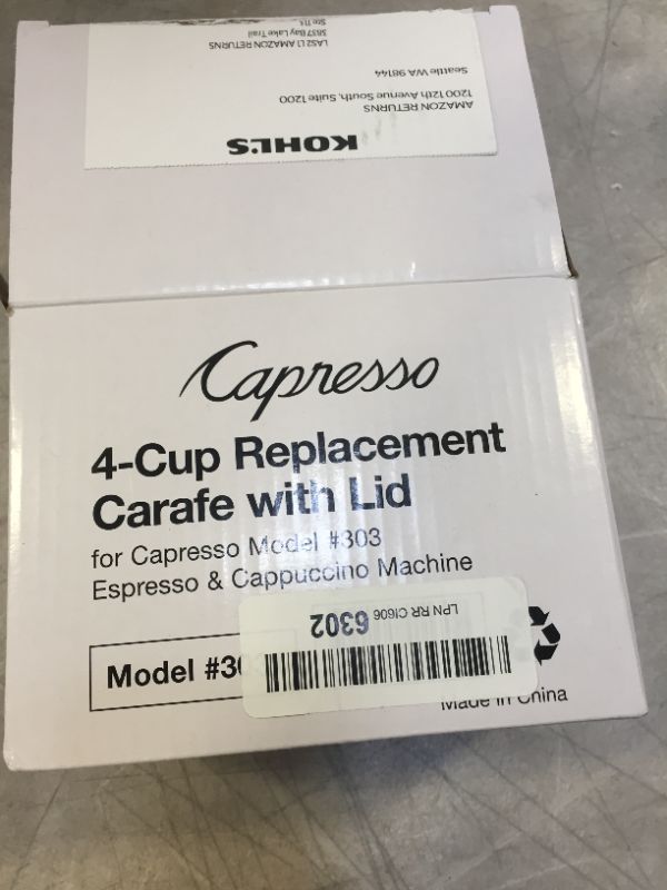 Photo 2 of Capresso 4-Cup Glass Carafe with Lid for 303 Espresso Machine

