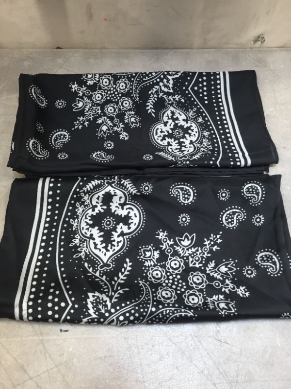 Photo 2 of  2 PACK SATIN SQUARE SILK PAISLEY DESIGN BANDANA 