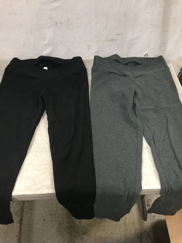 Photo 1 of 2 PACK OF LEGGINGS DARK GREY AND BLACK SIZE SMALL IN JUNIORS 