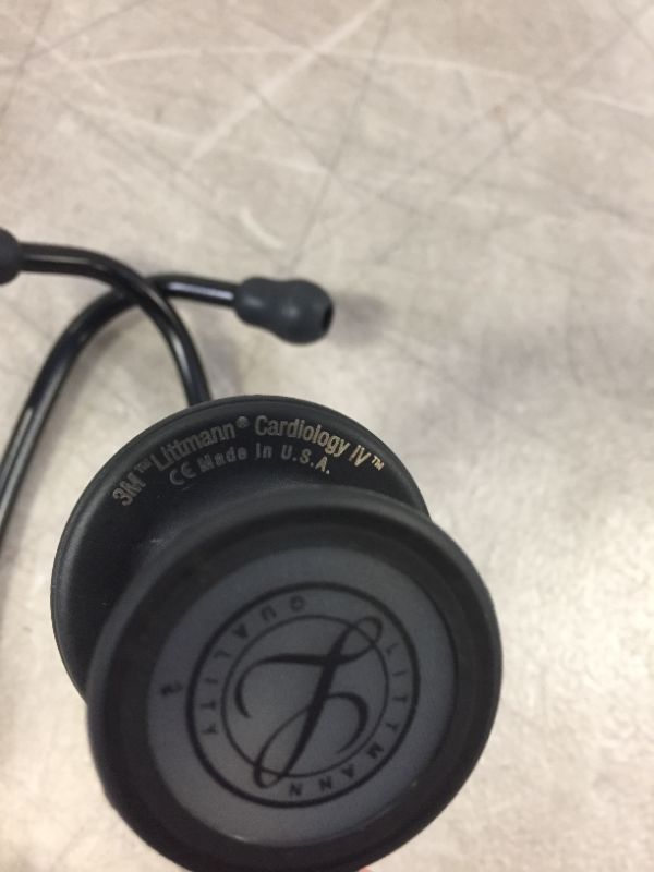 Photo 2 of 3M Littmann Stethoscope, Cardiology IV, Black Tube, Black Chestpiece, 27 Inch, 6163
