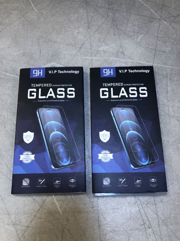 Photo 1 of iPhone 12 Pro Max 6.7" Glass Screen Protector and Camera Lens Protector - Ultimate 9H Tempered Glass for Full Protection - Premium Edge to Edge Coverage - Shockproof Glass Film with Easy Installation Frame 2 pack of (3 + 2 Pack, total 6 + 4) V.I.P Technol