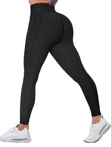 Photo 1 of KINGJOZE High Waisted Yoga Pants for Women Stretchy Tummy Control Butt Lifting Booty Textured Leggings Running Workout Tights
Size: S