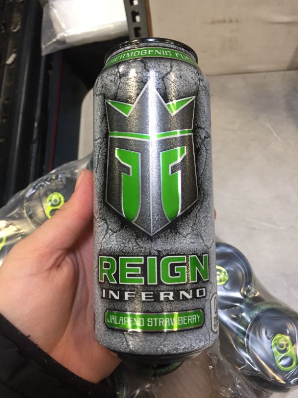 Photo 2 of (12 Cans) Reign Total Body Fuel Inferno Energy Drink, Jalapeno Strawberry, 16 Fl Oz
exp 02/2022