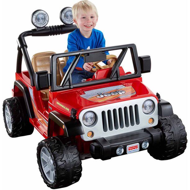 Photo 1 of Power Wheels Jeep Wrangler 12V Red and Black Ride On Vehicle
