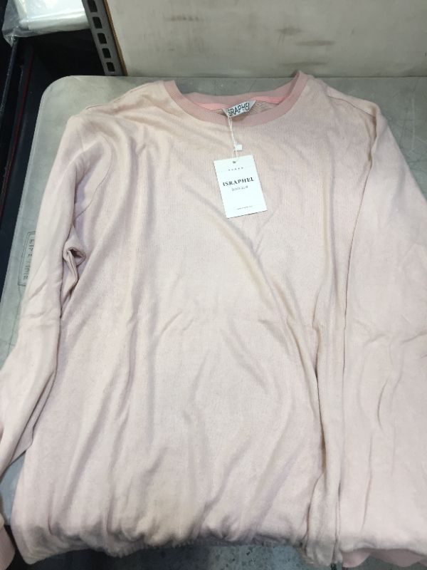 Photo 1 of Israphel Women's Long Sleeve Soft Pajama Set Pink Grey Sleepwear for Women Size XL