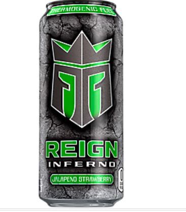 Photo 1 of (12 Cans) Reign Total Body Fuel Inferno Energy Drink, Jalapeno Strawberry, 16 Fl Oz
exp 12/2022