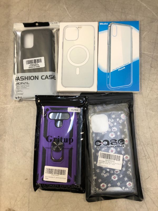 Photo 1 of 5PK ASSORTED CELL PHONE CASES ITEMS SOLD AS IS