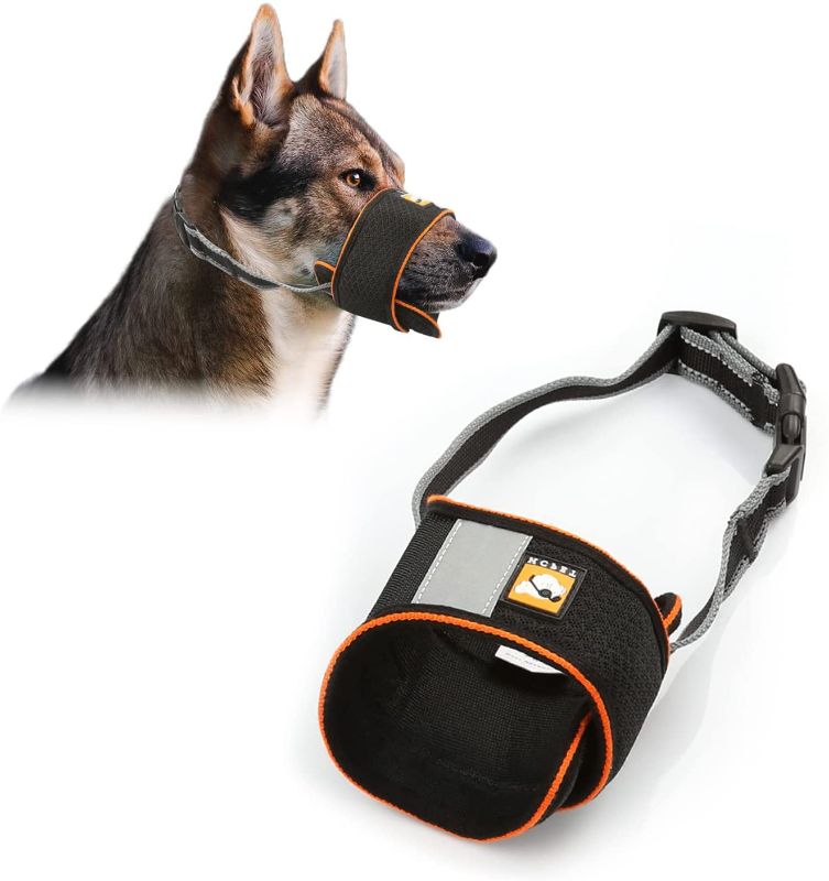 Photo 1 of 
Thoreta Dog Muzzles for Prevent Biting Barking and Chewing,Loop Breathable Mesh Soft Fabric Muzzle with Adjustable Straps Suitable for Large Dogs(Black) SIZE MEDIUM
