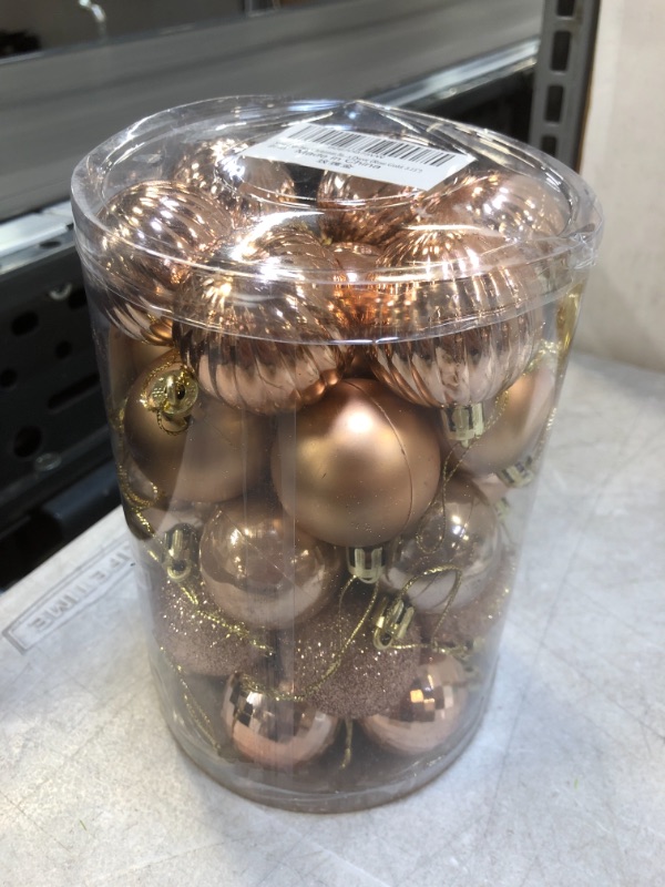 Photo 1 of 34 ct christmas decor balls - rose gold 