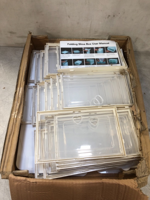 Photo 1 of 20 PCS SHOE STORAGE BOXES , CLEAR PLASTIC CLAMSHELL SHOEBOX -