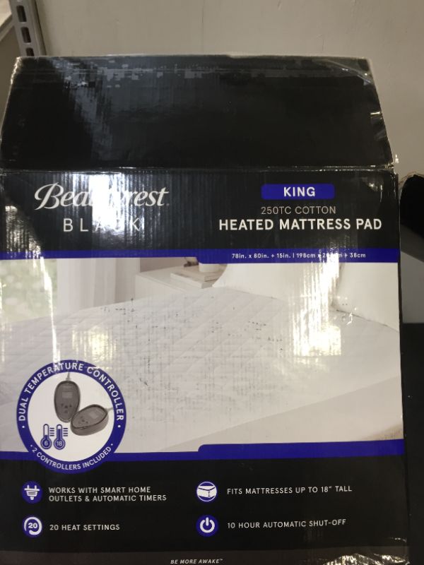 Photo 2 of Beautyrest Black Dual Zone Heated Mattress Pad 20 Heat Settings king size 