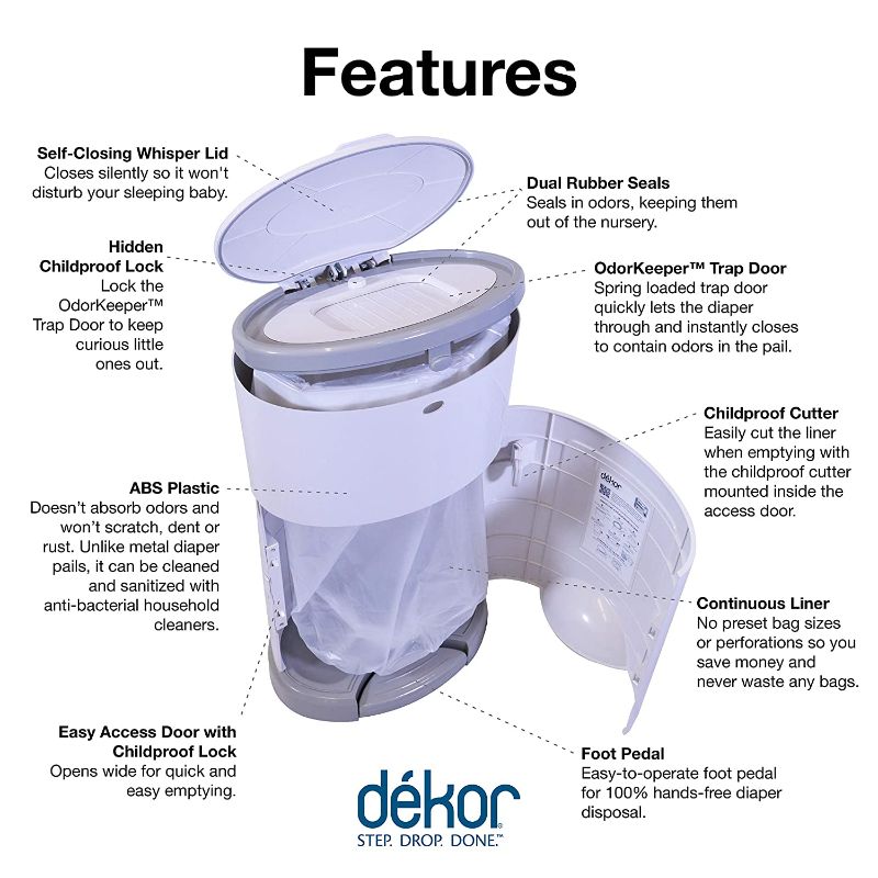 Photo 1 of Dékor Plus Diaper Pail Gift Set – White 