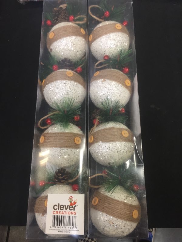 Photo 1 of Clever Creations 4 Pack Christmas Pinecone Ornament Set, Shatterproof Holiday Décor for Christmas Trees, Berries----- 2 pack