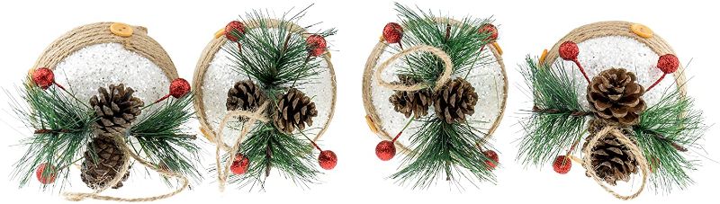 Photo 1 of Clever Creations 4 Pack Christmas Pinecone Ornament Set, Shatterproof Holiday Décor for Christmas Trees, Berries----- 2 pack