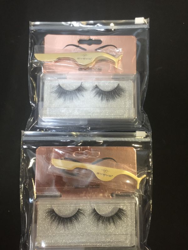 Photo 2 of EYEYE REUSABLE MINK EYELASH WITH TWEEZERS 1 MM /B ---- 2 PACK 