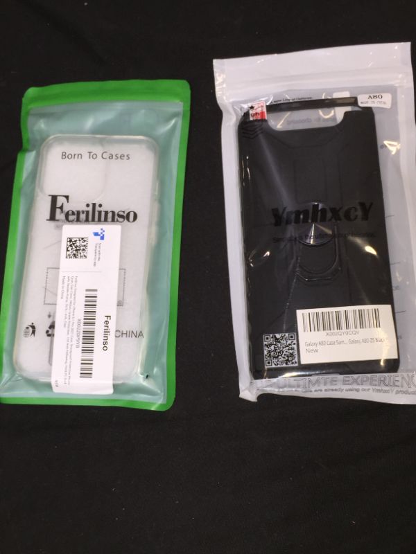 Photo 1 of 2 PACK PHONE CASES IPHONE 13 PRO (CLEAR) AND GALAXY A80 (BLACK)