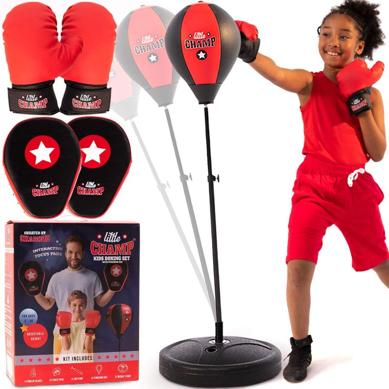 Photo 1 of Punching Bag for Kids 3-10 Easy to Assemble +Boxing Gloves +Focus Pads +toys for 7 year old boys +Boys toys