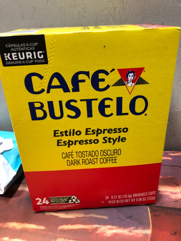 Photo 1 of Café Bustelo Espresso Style K-Cup Pods for Keurig K-Cup Brewers, Dark Roast Coffee, 24 Count bb 10/9/22