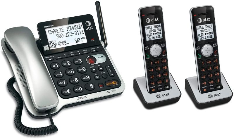 Photo 1 of AT&T 2 Handset Corded/Cordless Answering System with Caller ID/Call Waiting (CL84202)