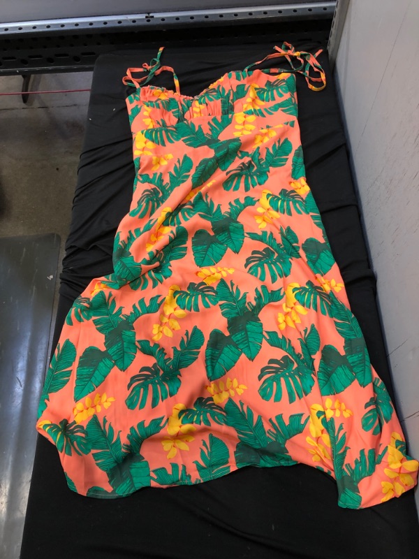 Photo 2 of CUPSHE Lauryn Tropical Tie Shoulder Slip Dress. Large
