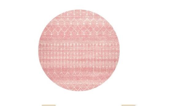 Photo 1 of Blythe Modern Moroccan Trellis Pink 6 ft. Round Rug
