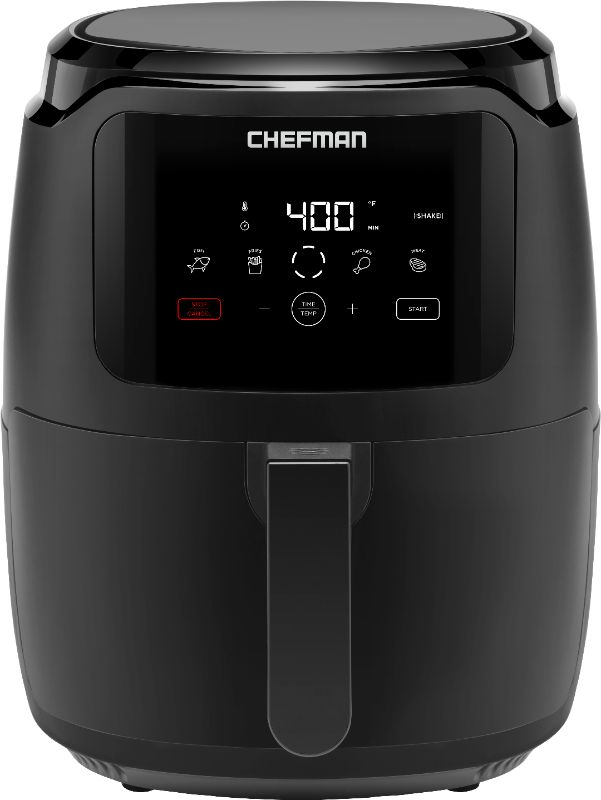 Photo 1 of Chefman Family Size 5 Qt. Digital Air Fryer with 4 Cooking Presets - Black
