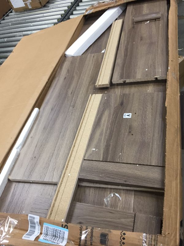 Photo 1 of Sauder Harbor View Computer Desk with Hutch, Salt Oak finish
