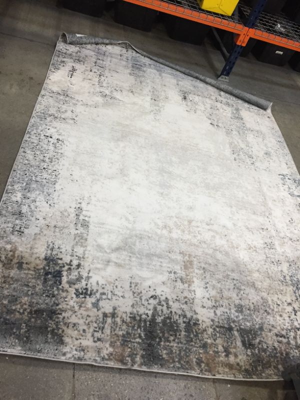 Photo 2 of Loloi II Teagan Abstract Ivory / Mist Area Rug 6' 7" X 9' 2"