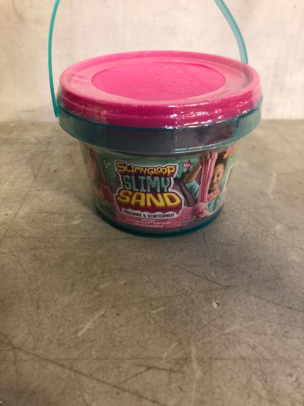 Photo 2 of By Horizon Group Usa, 1.5 Lbs Of Stretchable, Expandable, Moldable, Non Stick, Slimy Play Sand In A Reusable Bucket, Pink- A Kinetic Sensory Activity
