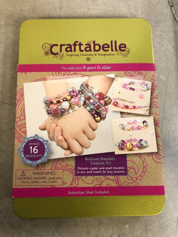 Photo 2 of Craftabelle – Brilliant Bracelets Creation Kit – Bracelet Making Kit – 492pc Jewelry Set with Crystal and Pearl Beads – Arts & Crafts