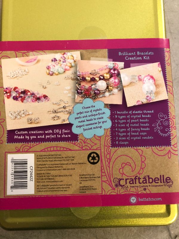 Photo 3 of Craftabelle – Brilliant Bracelets Creation Kit – Bracelet Making Kit – 492pc Jewelry Set with Crystal and Pearl Beads – Arts & Crafts