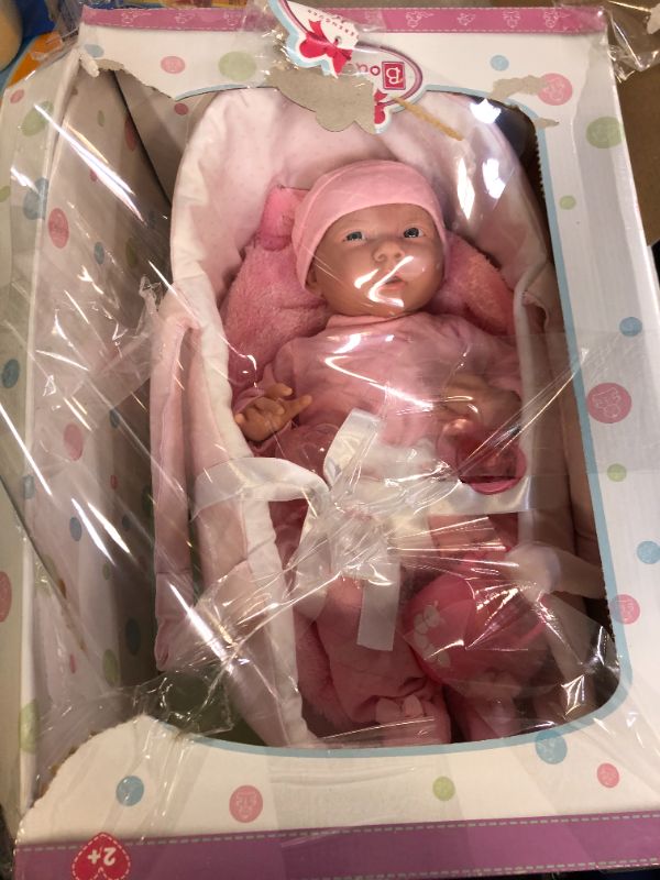 Photo 2 of JC TOYS La Newborn Nursery 15.5" Soft Body Baby Doll Pink Outfit---BOX IS DAMAGED---