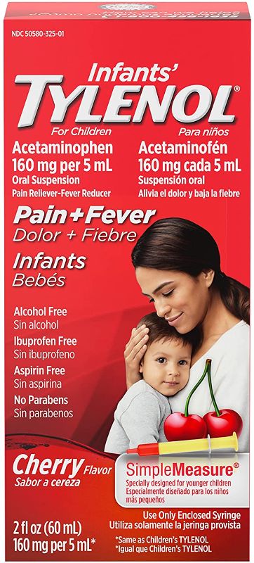 Photo 1 of Infants' Tylenol Acetaminophen Liquid Medicine, Cherry, 2 fl. oz
2 COUNT, EXP 03/22