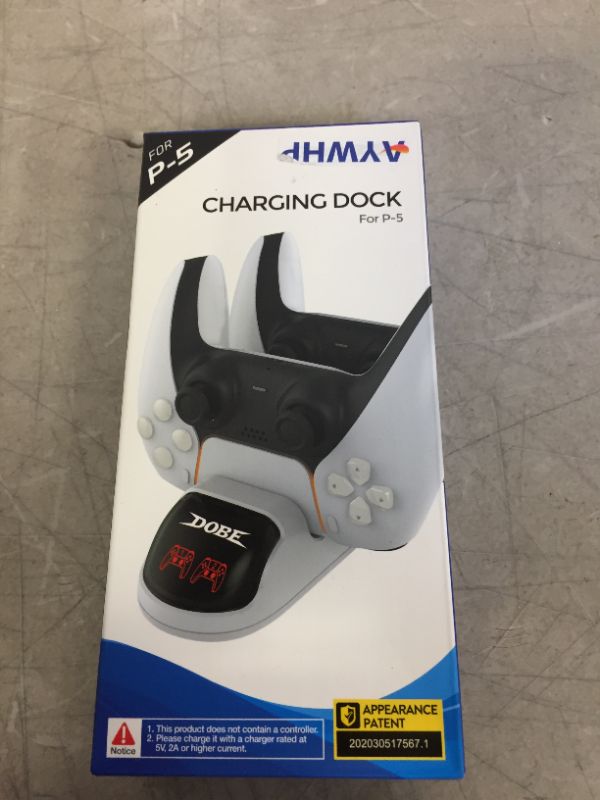 Photo 1 of Newest Charger Stand for PS5 DualSense Controller, AYWHP Dual USB Type C PS5 Controller Charger Station with LED Indicator, Charging Dock for Playstation 5 / PS5/ Controller , White