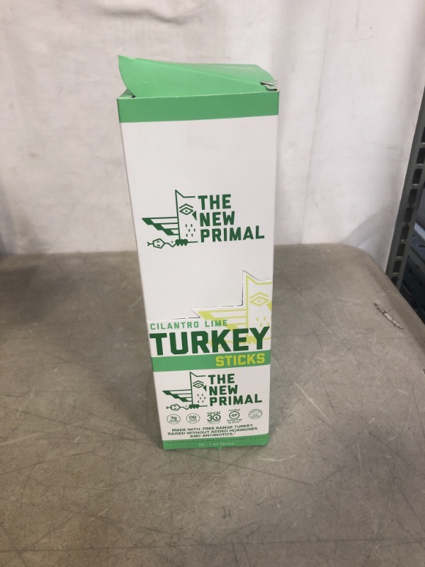 Photo 3 of The New Primal, Cilantro Lime Turkey Meat Stick, Free-Range Turkey, Paleo, Keto & Whole30 Approved, Turkey Jerky, Gluten, Dairy & Soy Free, 1oz, Pack of 20
EXP 07/17/22